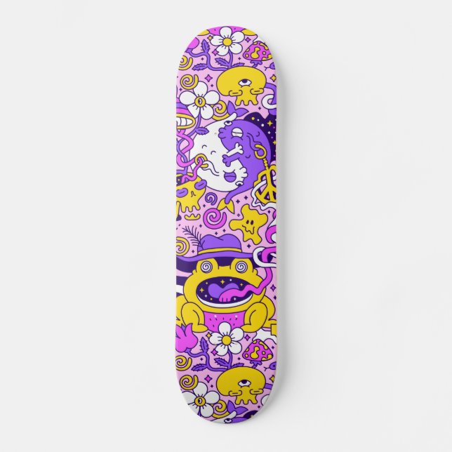 Skateboard Ilustracion de Personalizado corto (Anverso)