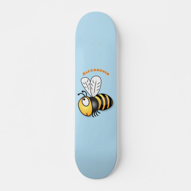 Skateboard Ilustracion de personalizado de abejas alegres (Anverso )