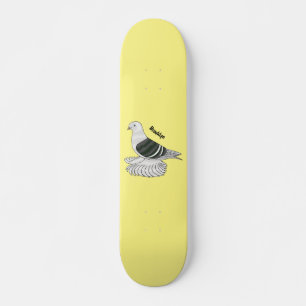Skateboard Ilustracion de personalizado de ave de pichón Escu