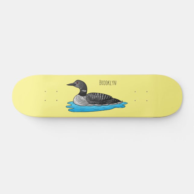 Skateboard Ilustracion de personalizado de aves de Loon (Horz)