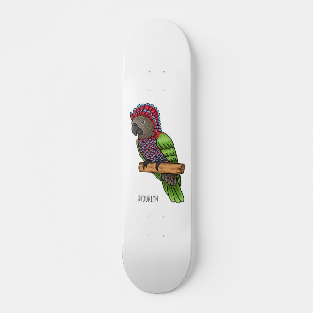 Skateboard Ilustracion de personalizado de aves de loro con c (Anverso )