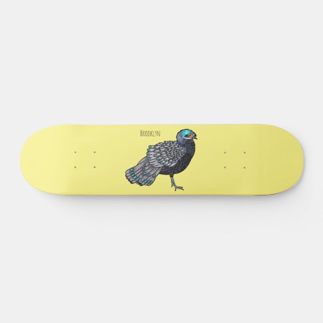 Skateboard Ilustracion de personalizado de aves de pavo real  (Horz)