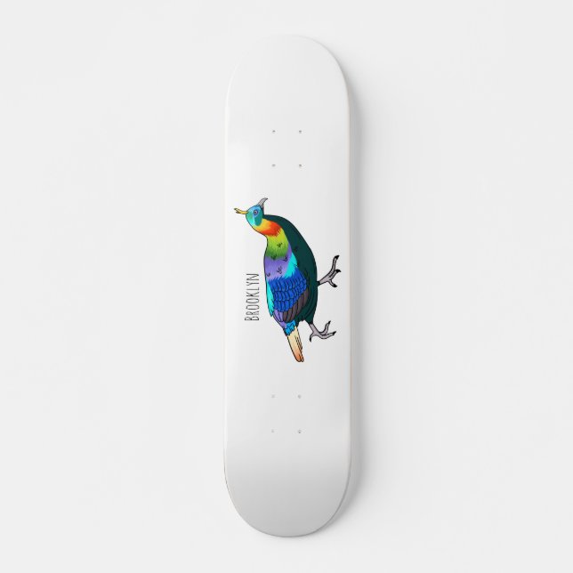 Skateboard Ilustracion de personalizado de aves monales del H (Anverso )