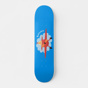 Skateboard Ilustracion de personalizado de avión rojo que vue