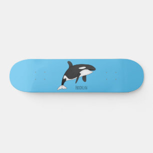 Skateboard Ilustracion de personalizado de ballenas asesina