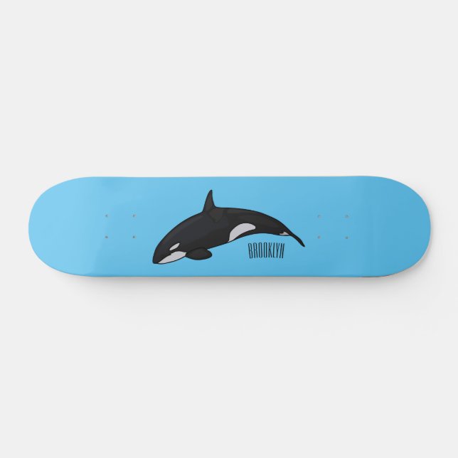 Skateboard Ilustracion de personalizado de ballenas asesina (Horz)