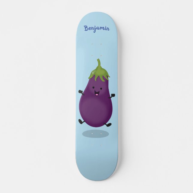 Skateboard Ilustracion de personalizado de berenjenas de bere (Anverso )