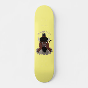 Skateboard Ilustracion de personalizado de bisontes búfalos d