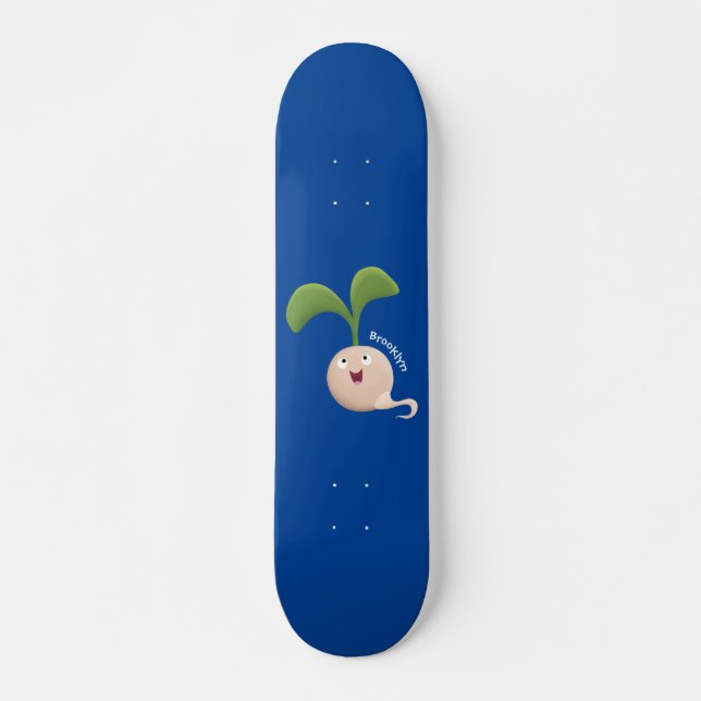 Skateboard Ilustracion de personalizado de brote de semillas  (Anverso )