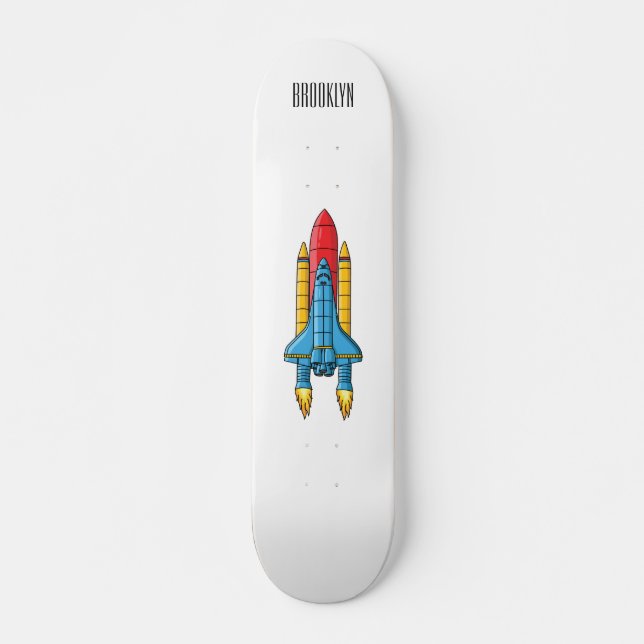 Skateboard Ilustracion de personalizado de buques de cohetes (Anverso )