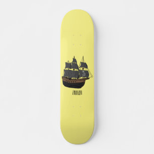 Skateboard Ilustracion de personalizado de buques piratas