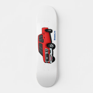 Skateboard Ilustracion de personalizado de camioneta roja