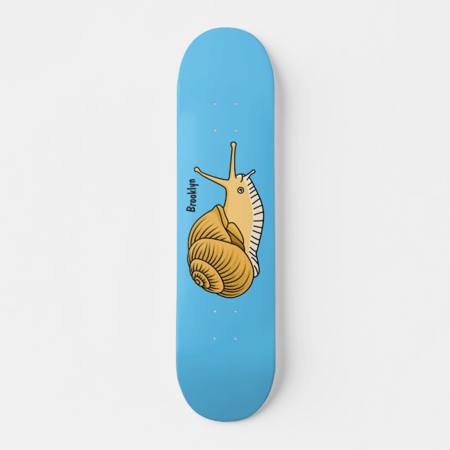 Skateboard Ilustracion de personalizado de caracol amarillo (Anverso )