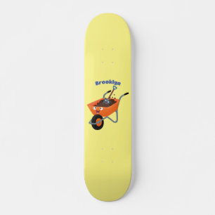 Skateboard Ilustracion de personalizado de carretilla naranja