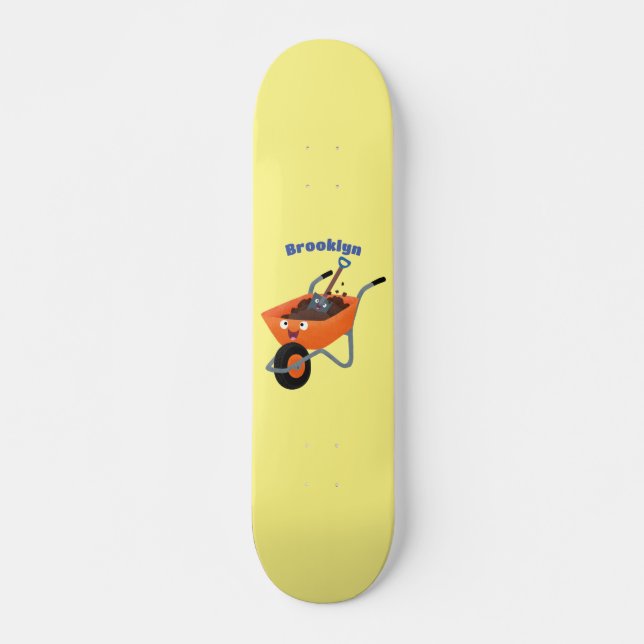 Skateboard Ilustracion de personalizado de carretilla naranja (Anverso )