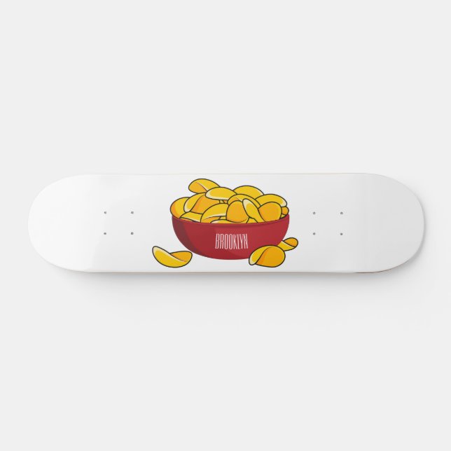 Skateboard Ilustracion de personalizado de chips de papa (Horz)