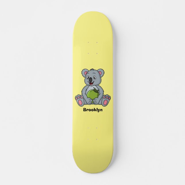 Skateboard Ilustracion de personalizado de coco y koala cuta (Anverso )
