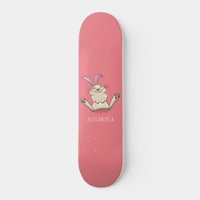 Skateboard Ilustracion de personalizado de conejo de conejo d (Anverso )