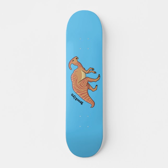 Skateboard Ilustracion de personalizado de dinosaurios de par (Anverso )