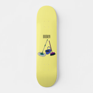 Skateboard Ilustracion de personalizado de escobas y mopas