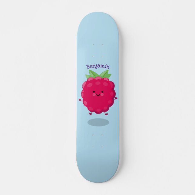 Skateboard Ilustracion de personalizado de frambuesa alegre (Anverso )