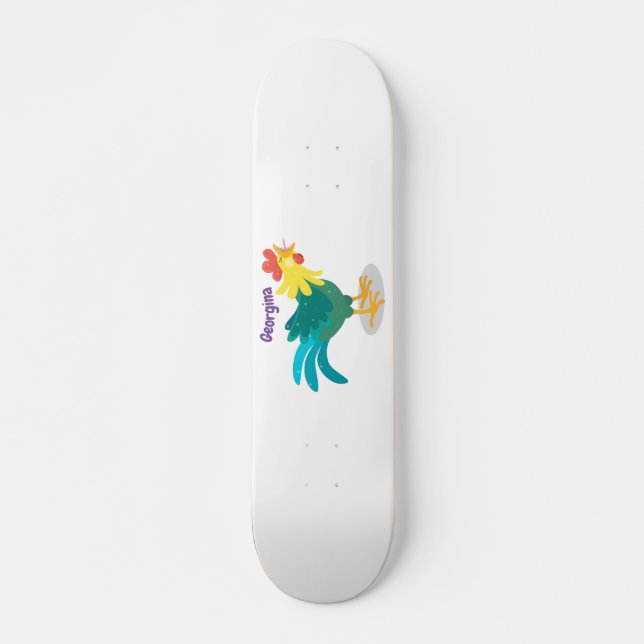Skateboard Ilustracion de personalizado de gallo de entrego g (Anverso )
