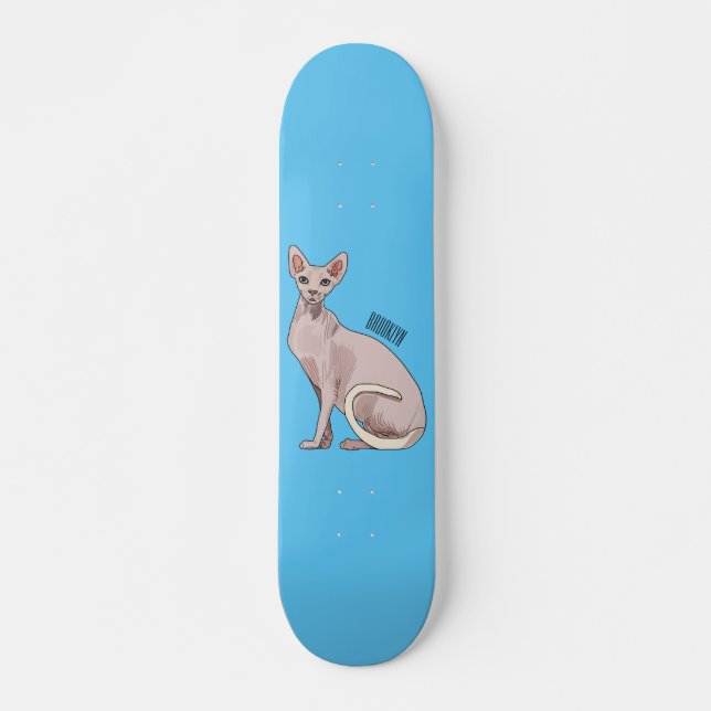 Skateboard Ilustracion de personalizado de gatos Sfinx (Anverso )
