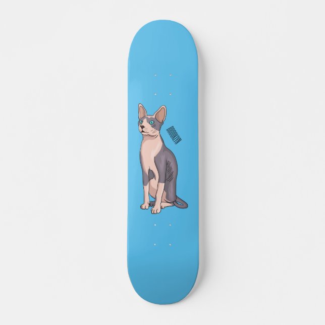 Skateboard Ilustracion de personalizado de gatos Sfinx (Anverso )