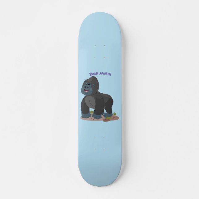 Skateboard Ilustracion de personalizado de gorila grande y fe (Anverso )
