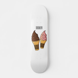 Skateboard Ilustracion de personalizado de helado de cono