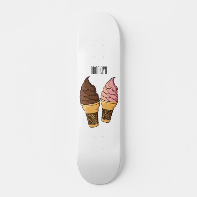 Skateboard Ilustracion de personalizado de helado de cono (Anverso )