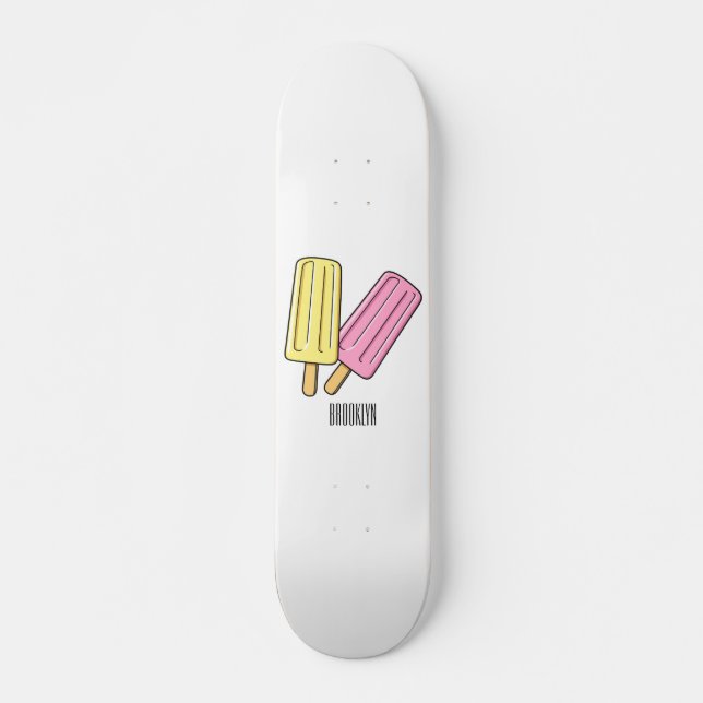 Skateboard Ilustracion de personalizado de hielo (Anverso )