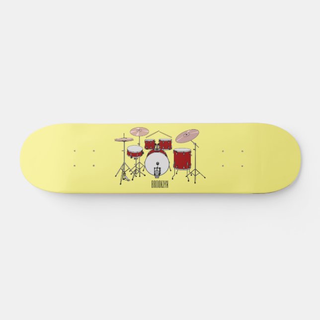 Skateboard Ilustracion de personalizado de kit de tambor (Horz)
