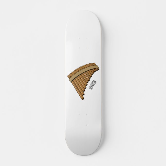 Skateboard Ilustracion de personalizado de la flauta de pan / (Anverso )
