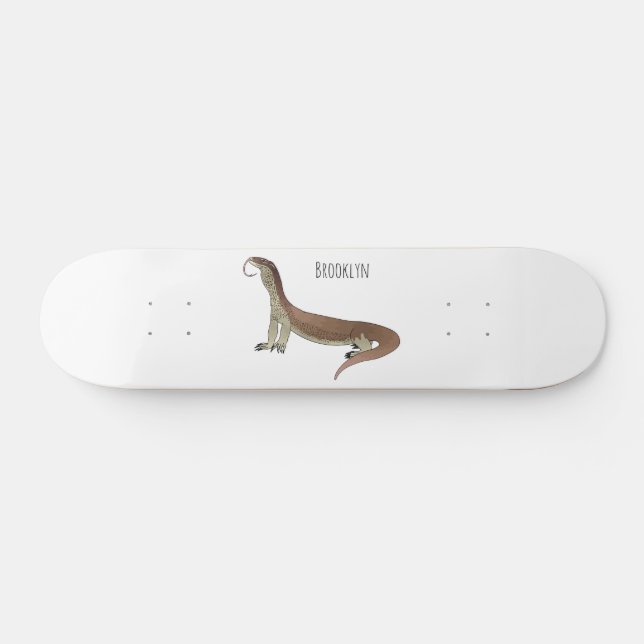 Skateboard Ilustracion de personalizado de lagarto de monitor (Horz)