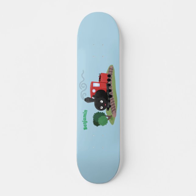 Skateboard Ilustracion de personalizado de locomotora de trac (Anverso )