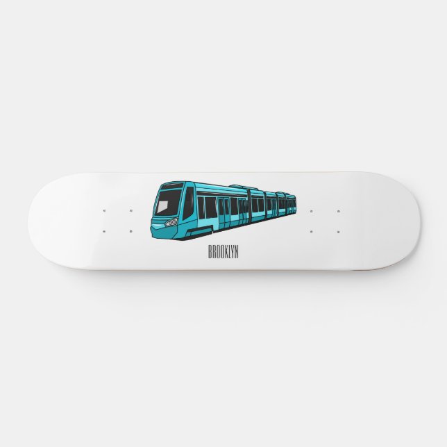 Skateboard Ilustracion de personalizado de locomotora eléctri (Horz)