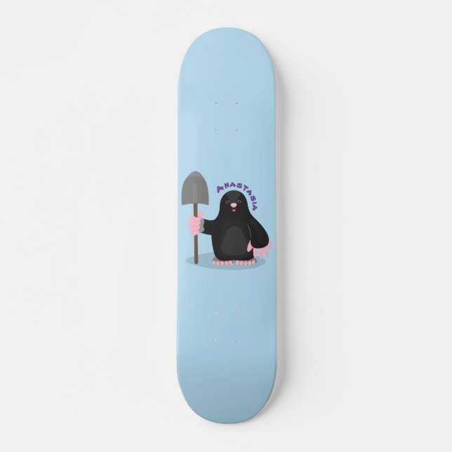 Skateboard Ilustracion de personalizado de lunar feliz (Anverso )