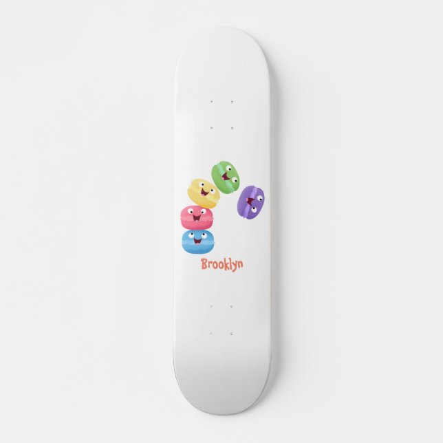Skateboard Ilustracion de personalizado de macarons graciosos (Anverso )