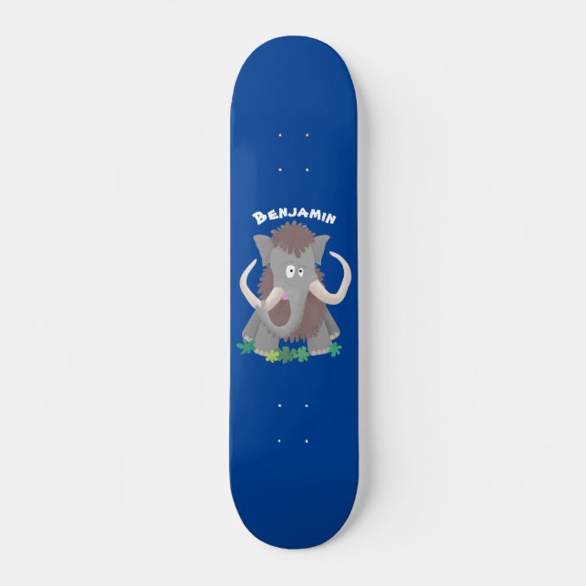 Skateboard Ilustracion de personalizado de mamut bobo gracios (Anverso )