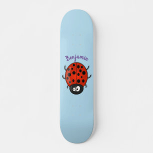 Skateboard Ilustracion de personalizado de mariquita roja fel