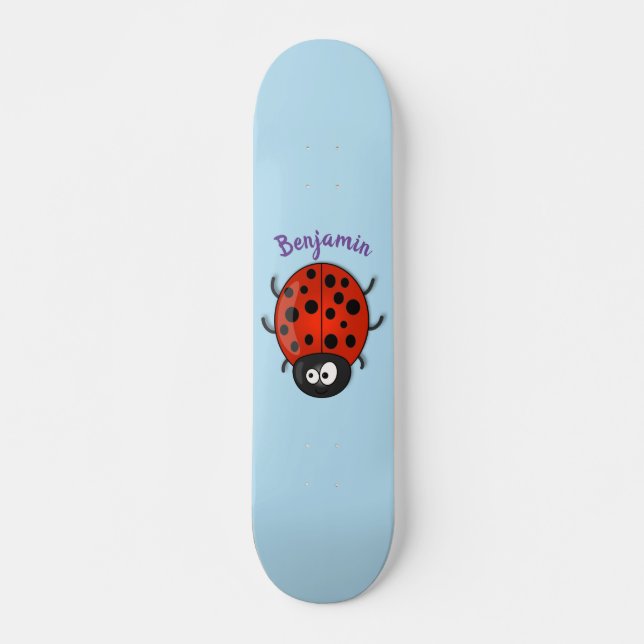 Skateboard Ilustracion de personalizado de mariquita roja fel (Anverso )