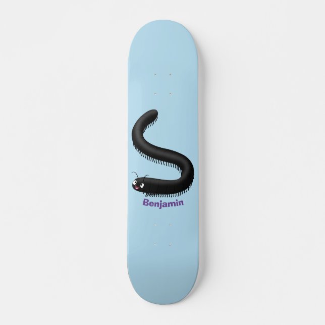 Skateboard Ilustracion de personalizado de milipedo corto (Anverso )