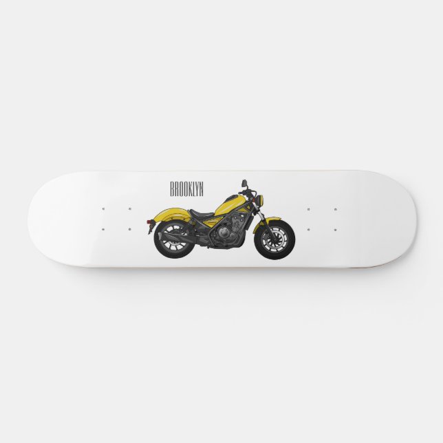 Skateboard Ilustracion de personalizado de motocicleta de cru (Horz)