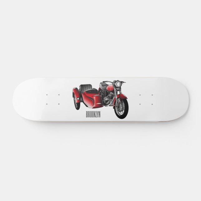 Skateboard Ilustracion de personalizado de motocicletas Sidec (Horz)