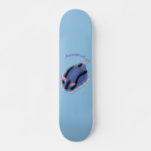 Skateboard Ilustracion de personalizado de nudibranquias azul