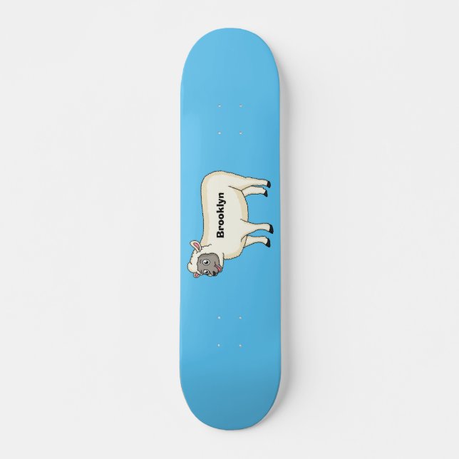 Skateboard Ilustracion de personalizado de ovejas alegres (Anverso )
