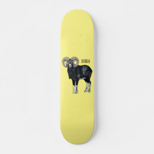 Skateboard Ilustracion de personalizado de ovino Mouflon