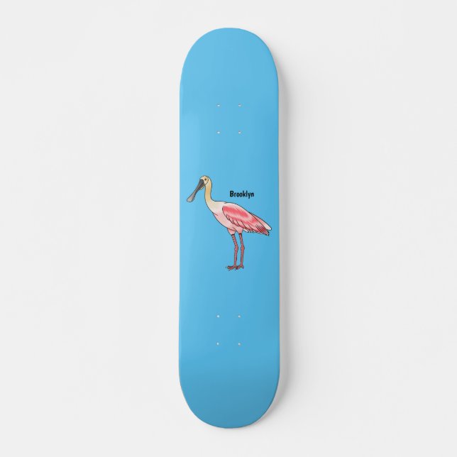 Skateboard Ilustracion de personalizado de pájaro cucharón de (Anverso )