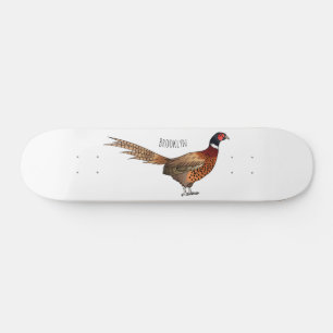 Skateboard Ilustracion de personalizado de pájaro de cuello a